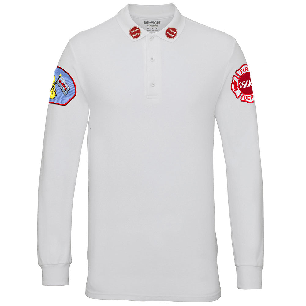 Chicago Fire Dept. - Captain Long-Poloshirt in weiß