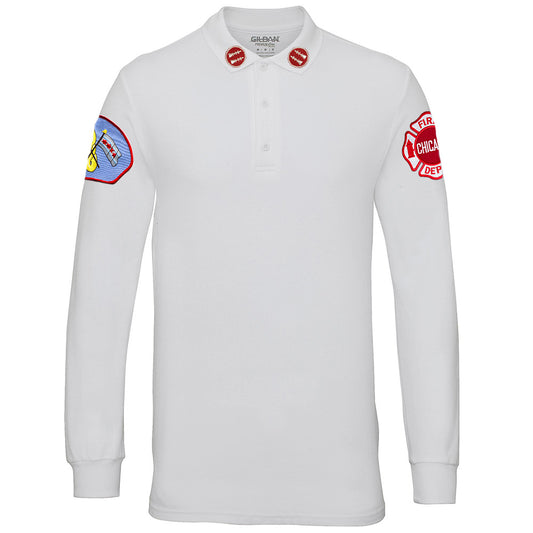 Chicago Fire Dept. - Captain Long-Poloshirt in weiß