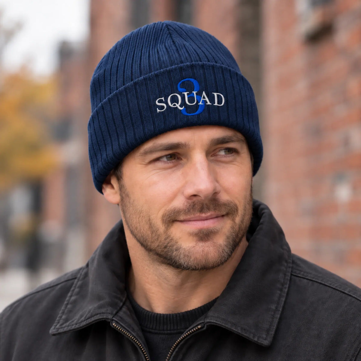 CFD Mütze/Beanie mit Stick Squad3 Blue Edition