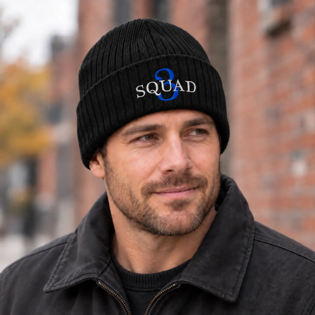 CFD Mütze/Beanie mit Stick Squad3 Blue Edition