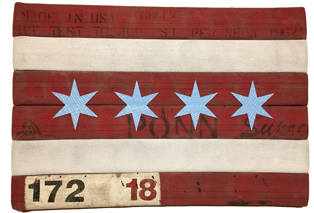 Chicago Flag aus alten CFD Feuerwehrschläuchen