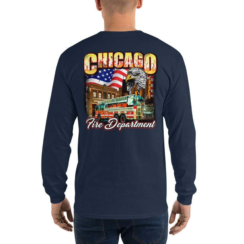 Chicago Fire Dept. - Longshirt mit Eagle Motiv