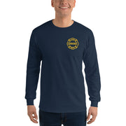 Chicago Fire Dept. - Longshirt in navy mit Logo und Schriftzug in gelb