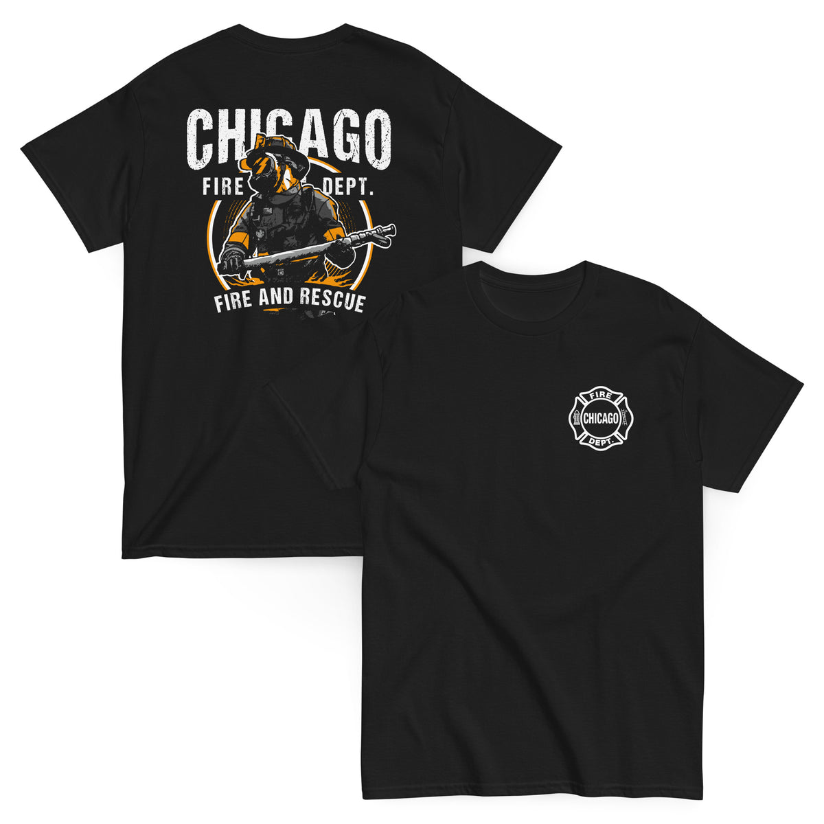Chicago Fire Dept. - Fire and Rescue T-Shirt in schwarz