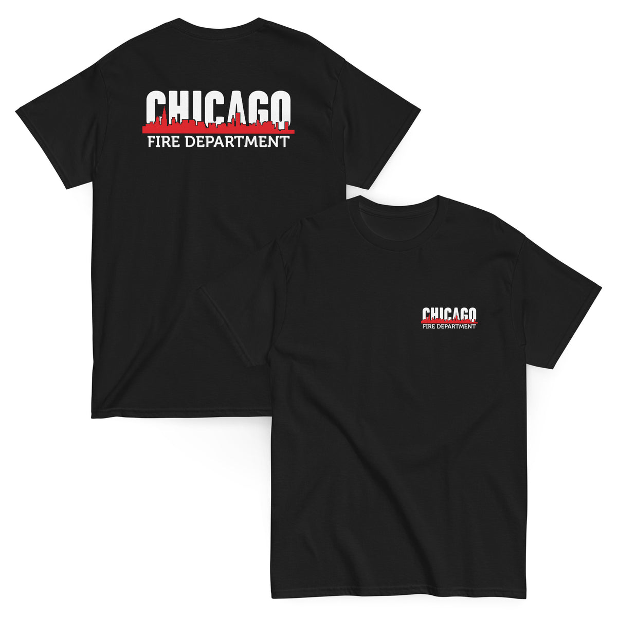 Chicago Fire Dept. - T-Shirt mit Chicago Skyline