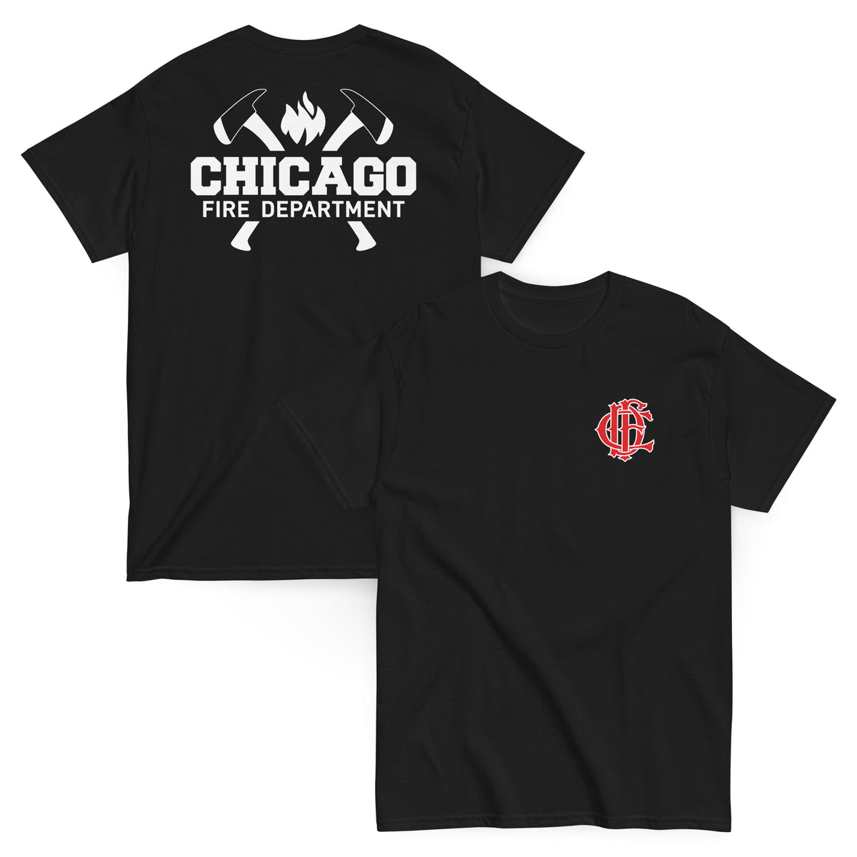 Chicago Fire Dept. - T-Shirt mit Axt-Logo und Schriftzug