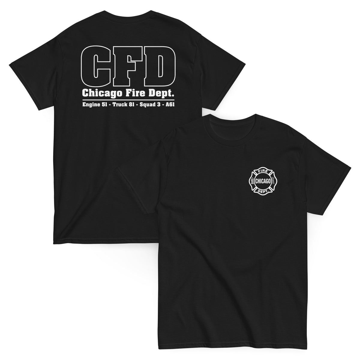 Chicago Fire - Serien T-Shirt (Engine 51, Truck 81, Squad 3, A61)