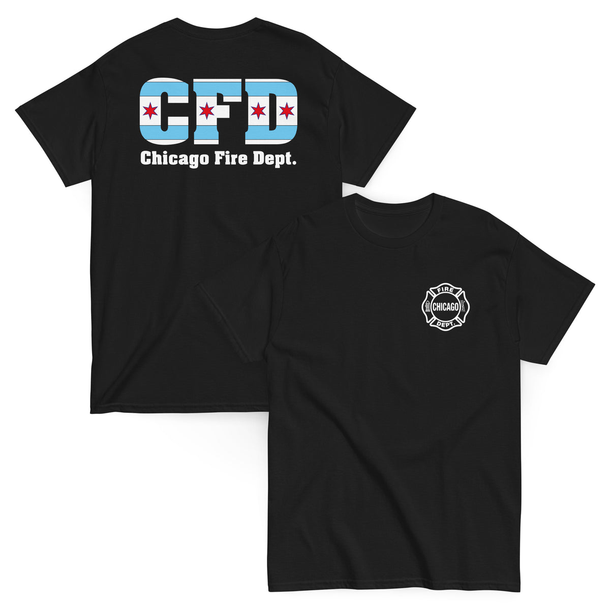 Chicago Fire Dept. - T-Shirt mit Chicago Flagge