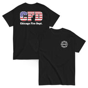 Chicago Fire Dept. - T-Shirt mit USA Flagge