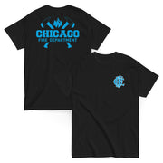 Chicago Fire Dept. - T-Shirt mit Axt-Logo und Schriftzug (Blue Edition)