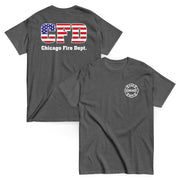Chicago Fire Dept. - T-Shirt mit USA Flagge