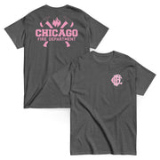 Chicago Fire Dept. - T-Shirt mit Axt-Logo und Schriftzug (Pink Edition)