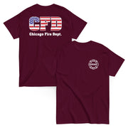 Chicago Fire Dept. - T-Shirt mit USA Flagge