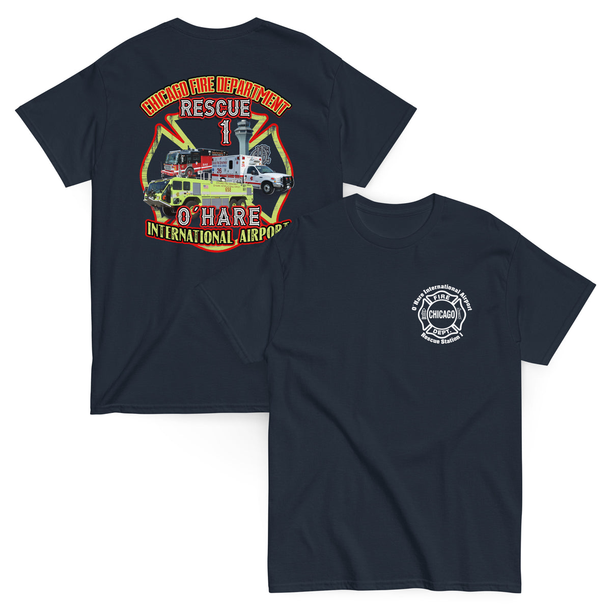 Chicago Fire Dept. - O´Hare International Airport Rescue 1 T-Shirt