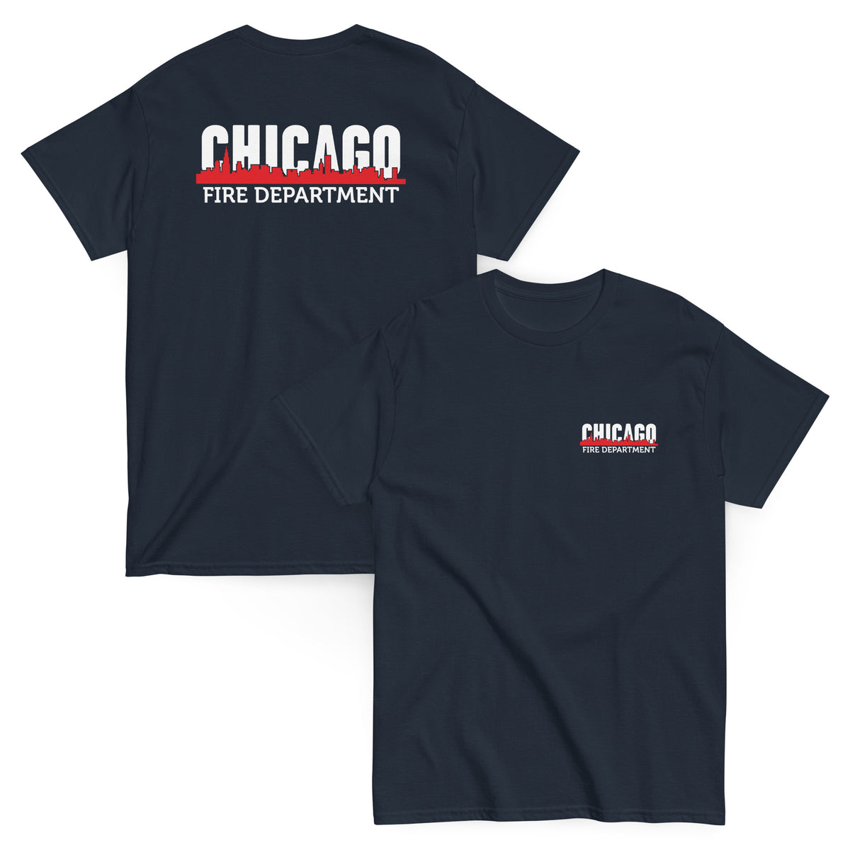 Chicago Fire Dept. - T-Shirt mit Chicago Skyline