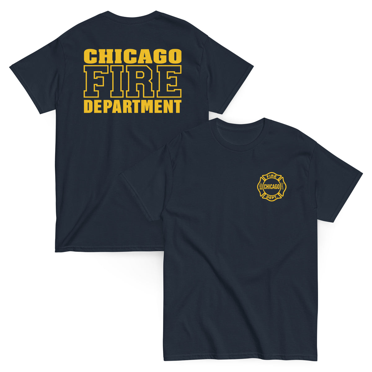 Chicago Fire Dept. T-Shirt (Logo/Schriftzug in gelb)