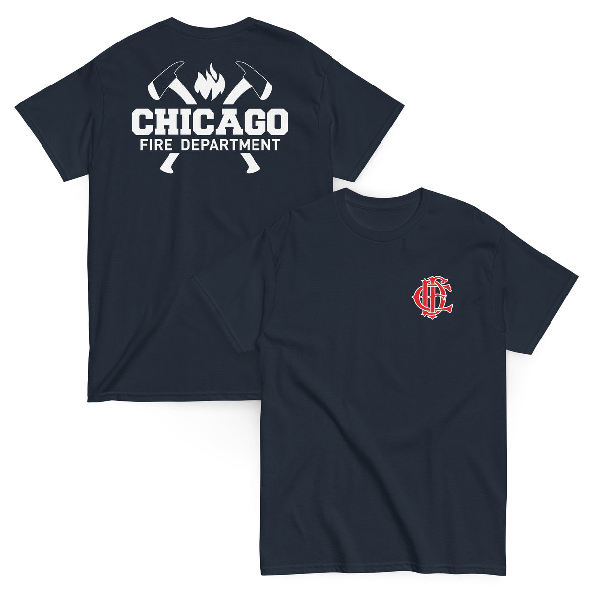 Chicago Fire Dept. - T-Shirt mit Axt-Logo und Schriftzug