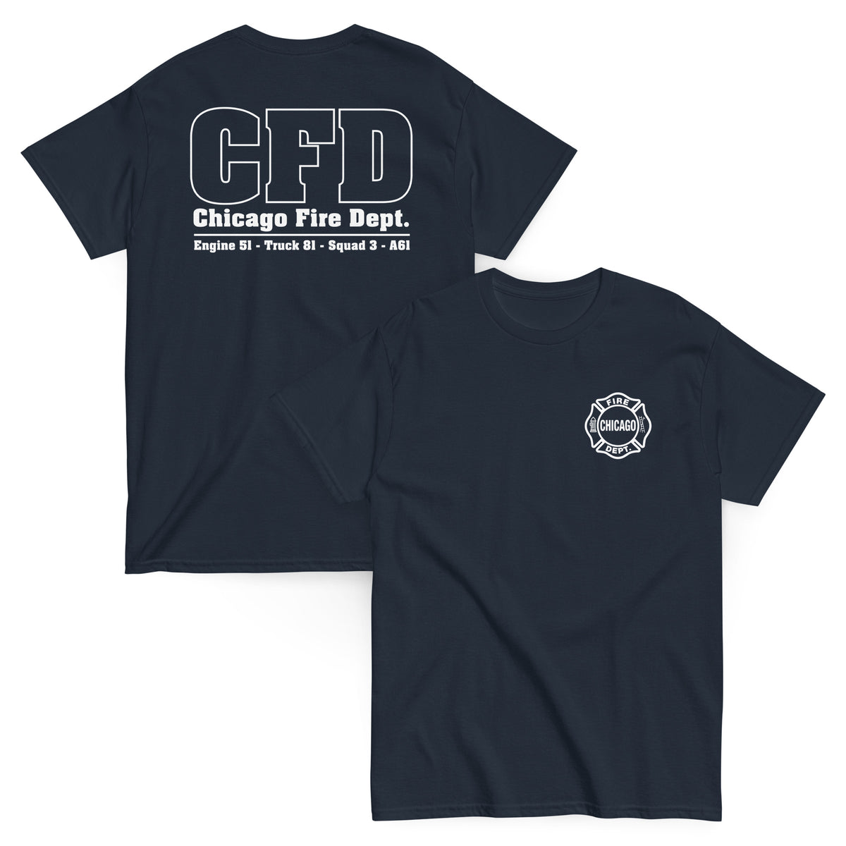 Chicago Fire - Serien T-Shirt (Engine 51, Truck 81, Squad 3, A61)
