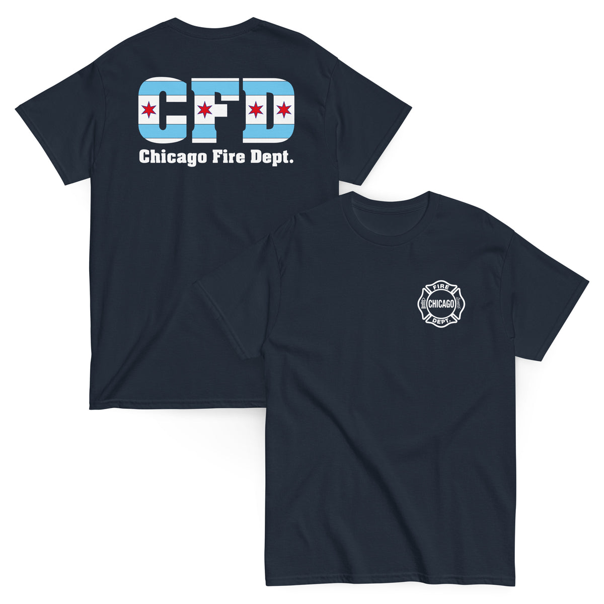 Chicago Fire Dept. - T-Shirt mit Chicago Flagge