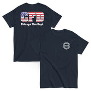 Chicago Fire Dept. - T-Shirt mit USA Flagge