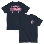Chicago Fire Dept. - T-Shirt mit Axt-Logo und Schriftzug (Pink Edition)