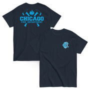 Chicago Fire Dept. - T-Shirt mit Axt-Logo und Schriftzug (Blue Edition)
