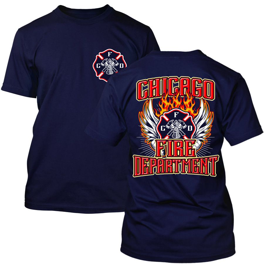 Chicago Fire Dept. - T-Shirt mit Flügel-Motiv