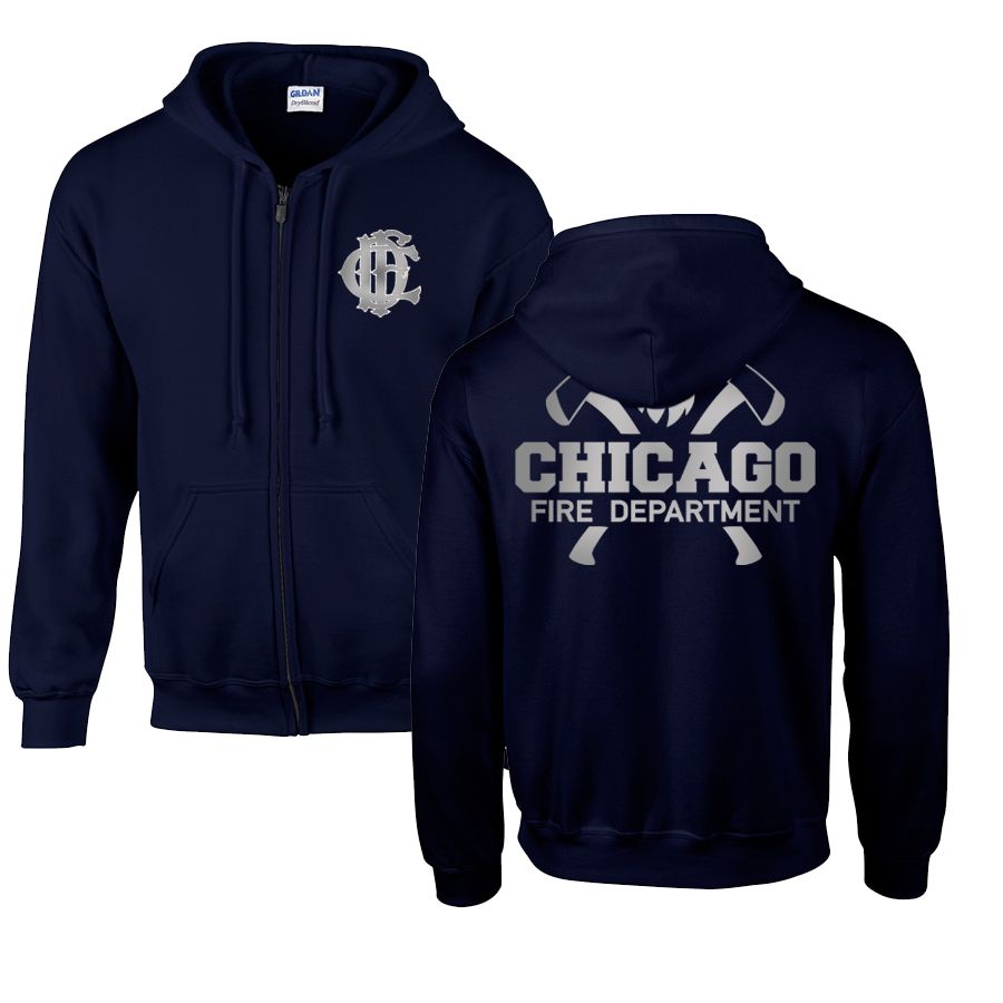 Chicago Fire Dept. - Sweatjacke mit Kapuze - Mit Squad 3 oder Truck 81 Aufschrift