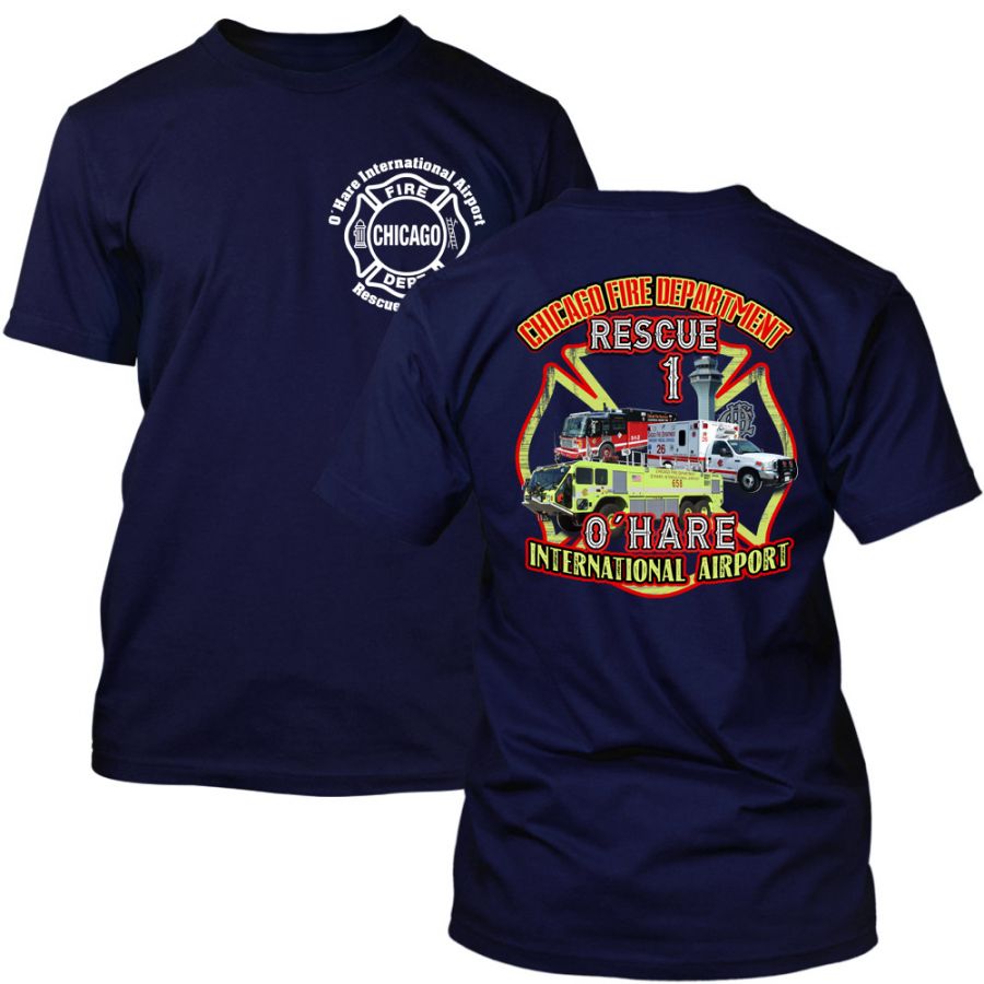 Chicago Fire Dept. - O´Hare International Airport Rescue 1 T-Shirt