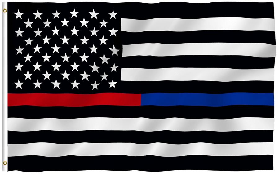 USA Flagge (Blue/Red Line - Police/Firefighter) 150cm x 90cm