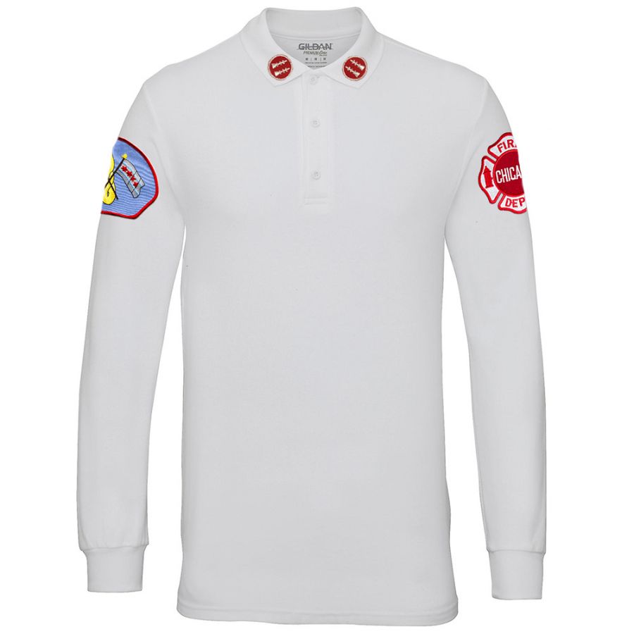 Chicago Fire Dept. - Captain Long-Poloshirt in weiß