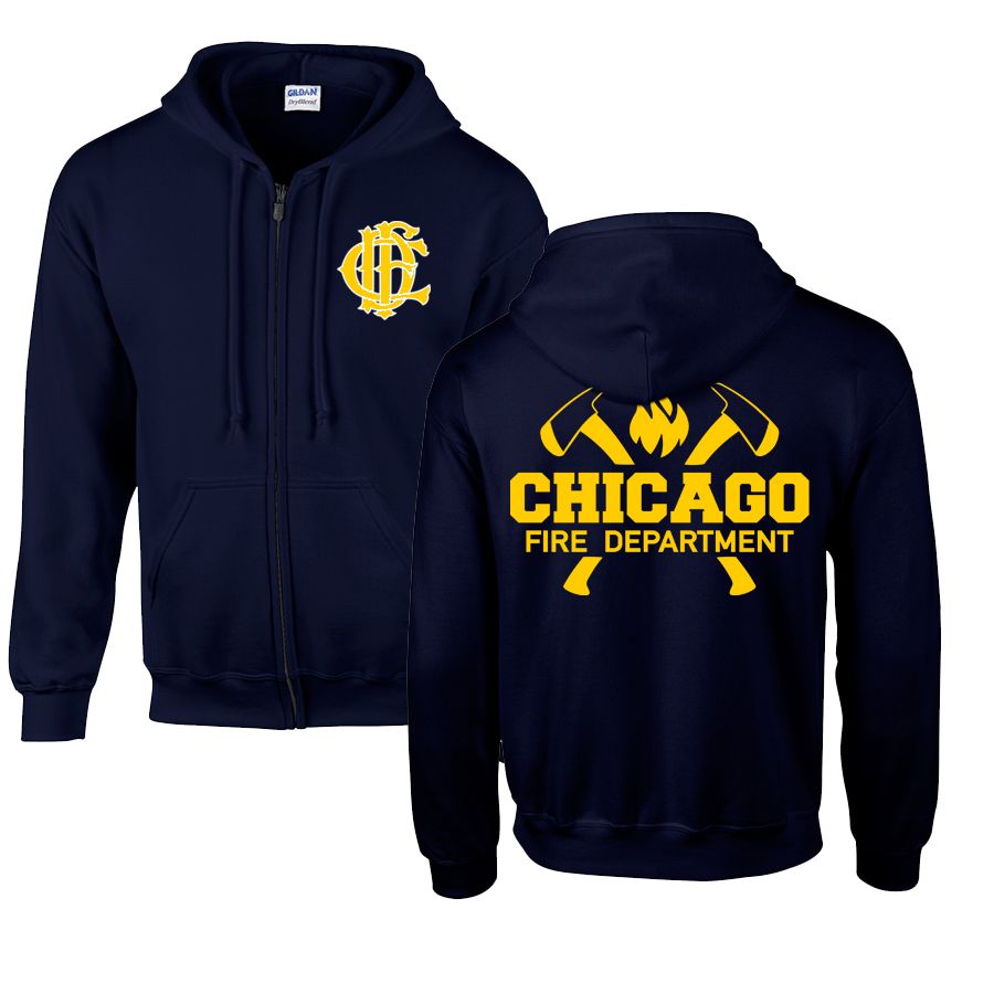 Chicago Fire Dept. - Sweatjacke mit Kapuze - Mit Squad 3 oder Truck 81 Aufschrift