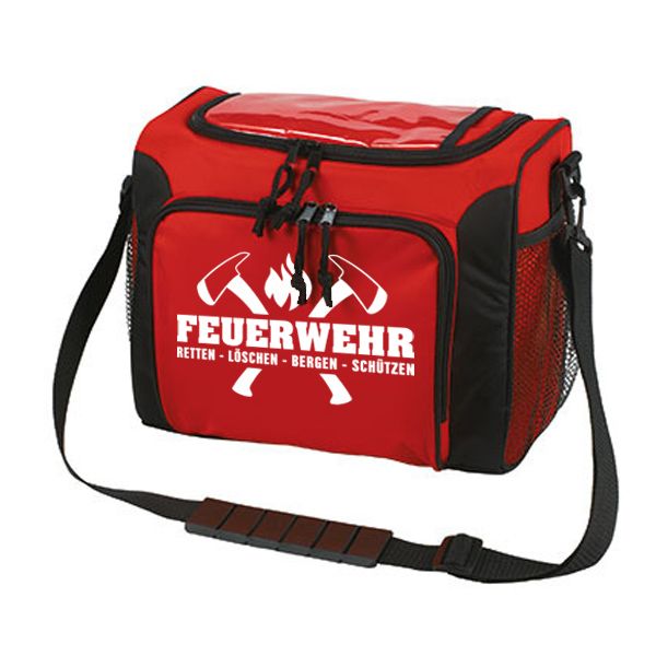 Feuerwehr Kühltasche in rot (Axt Motiv)