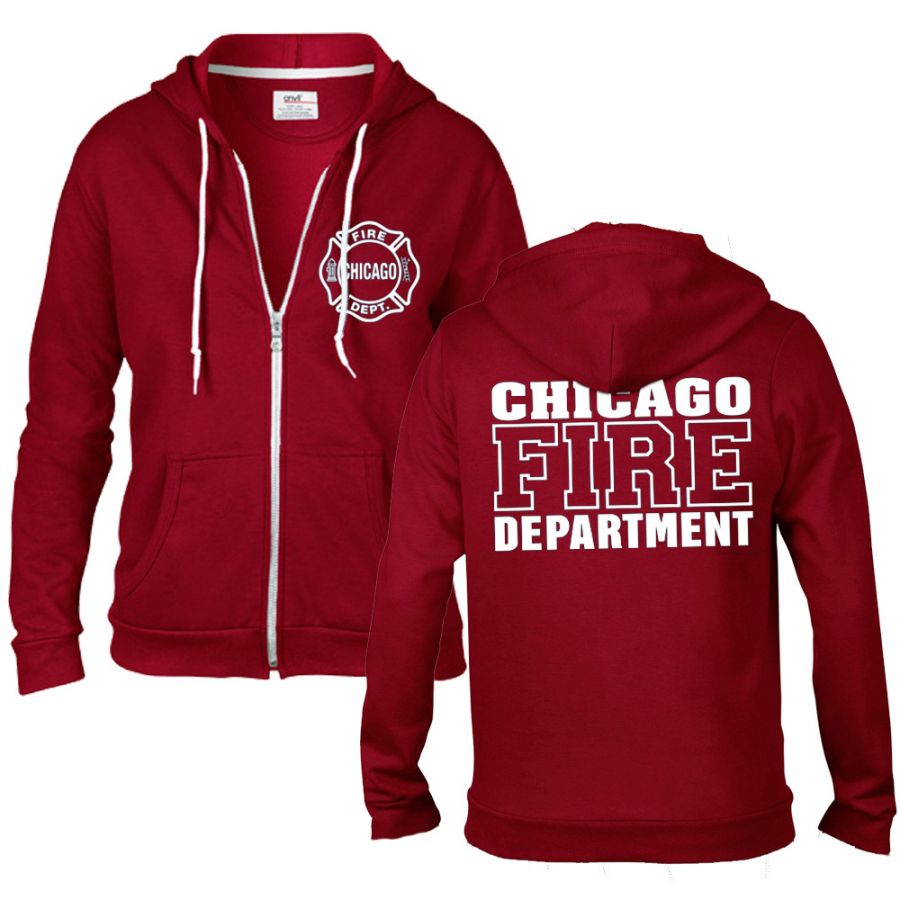 Chicago Fire Dept. - rote Sweatjacke mit Kapuze für Frauen