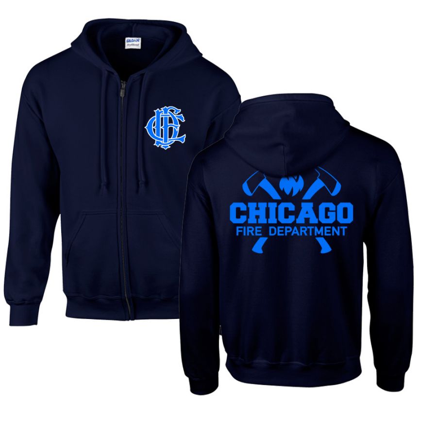 Chicago Fire Dept. - Sweatjacke mit Kapuze - Mit Squad 3 oder Truck 81 Aufschrift