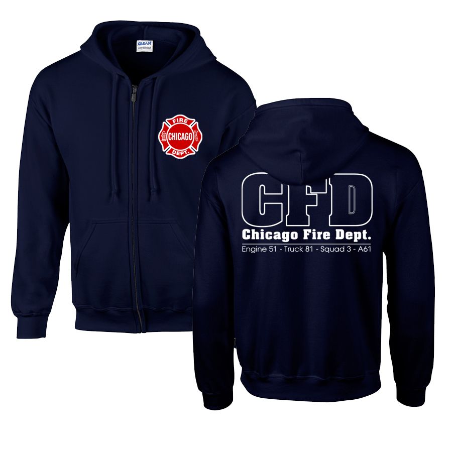 Chicago Fire Dept. - Sweatjacke mit Kapuze (Engine 51, Truck 81, Squad 3, A61)