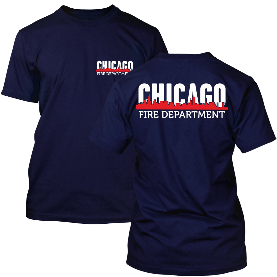 Chicago Fire Dept. - T-Shirt mit Chicago Skyline