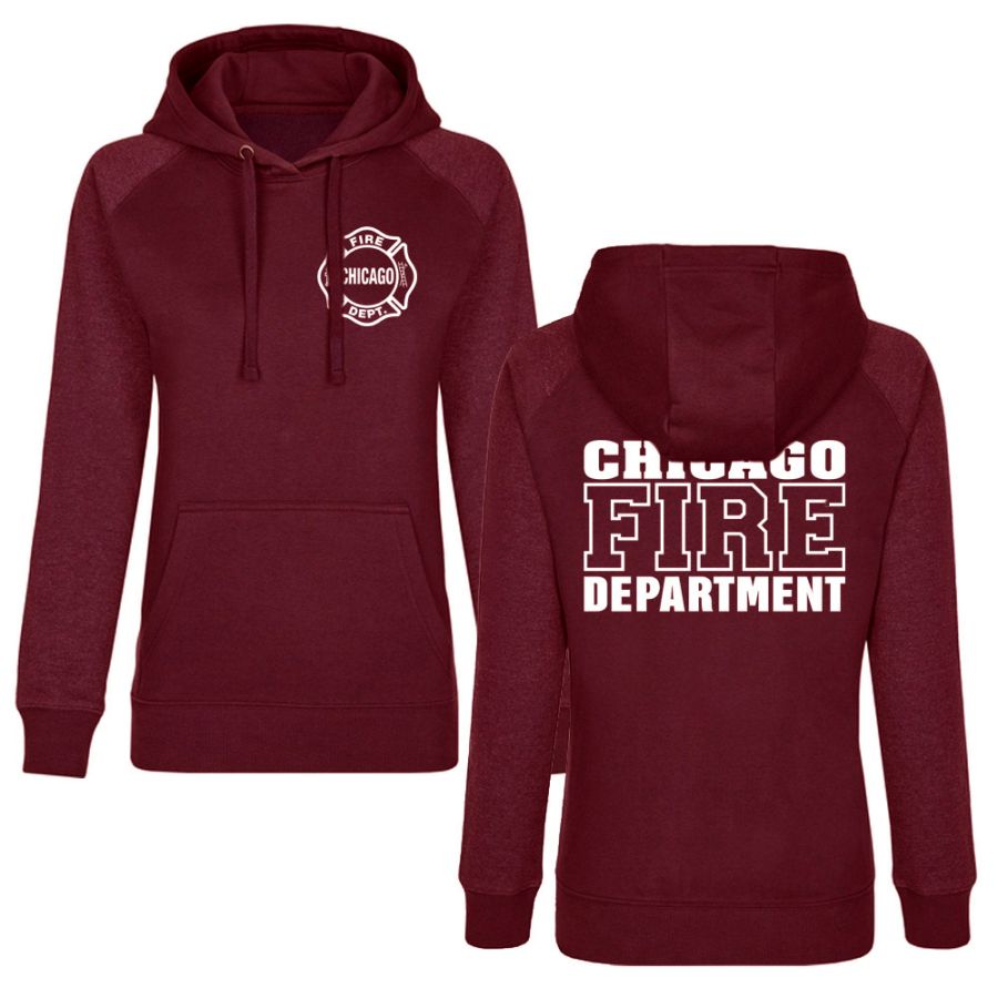 Chicago Fire Department - Damen Kapuzenpullover in rot