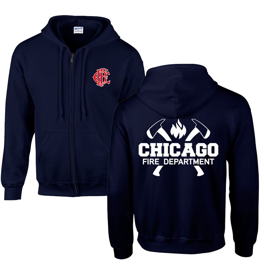 Chicago Fire Dept. - Sweatjacke mit Kapuze - Mit Squad 3 oder Truck 81 Aufschrift