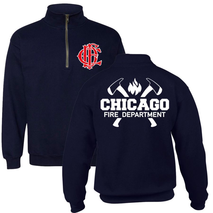 Chicago Fire Dept. - 1/4 Sweatjacke mit Axt-Motiv