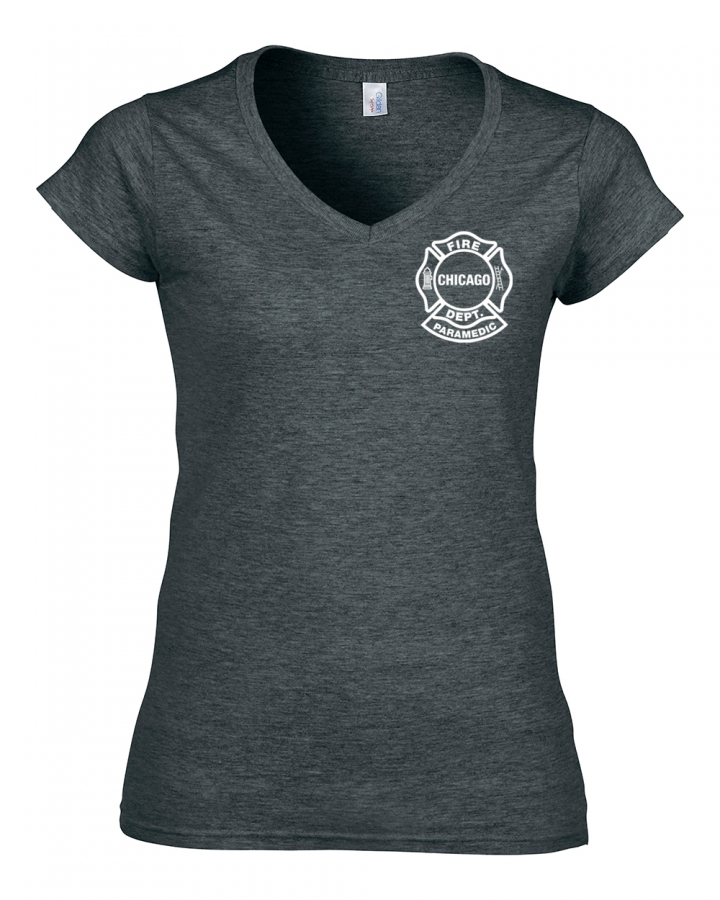 Chicago Fire Dept. Paramedic - T-Shirt für Frauen in dunkelgrau (V-Ausschnitt)