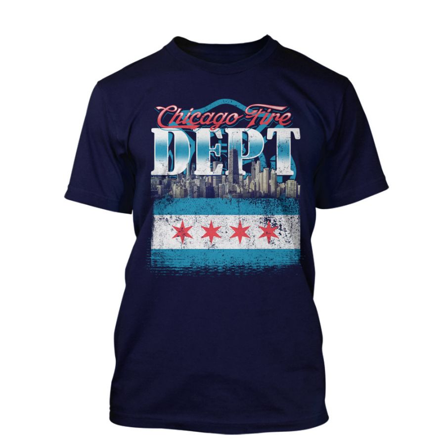 Chicago Fire Dept. - T-Shirt &quot;Chicago Skyline&quot;