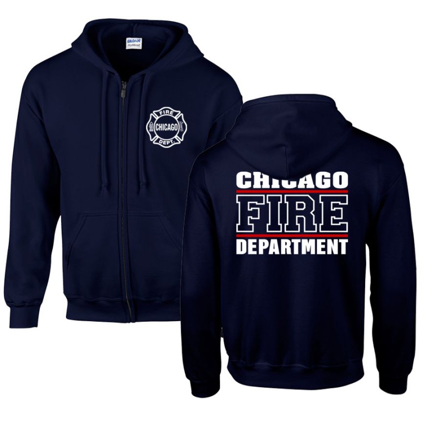 Chicago Fire Dept. - Sweatjacke mit Kapuze (Red Line)