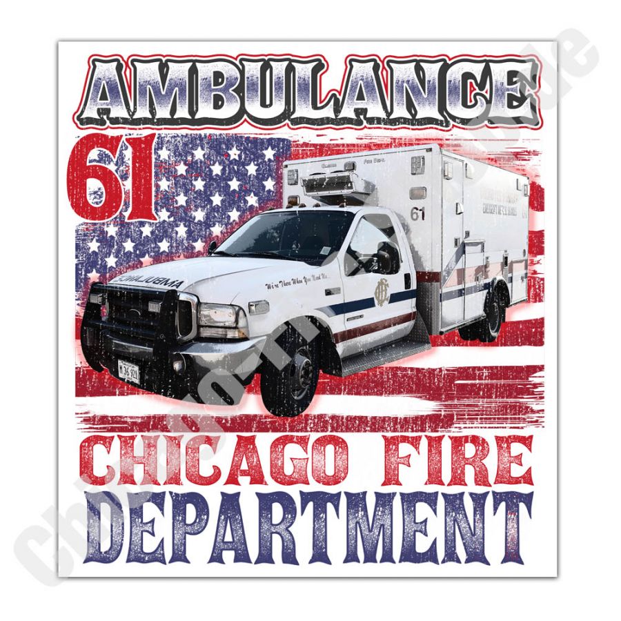 Chicago Fire Dept. - Ambulance 61 - Aufkleber