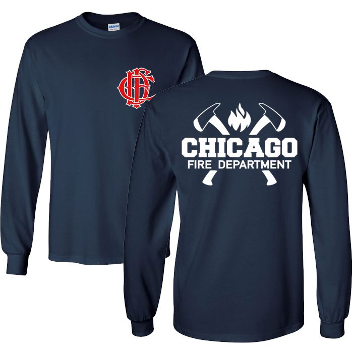 Chicago Fire Dept. - Longshirt mit Axt-Logo