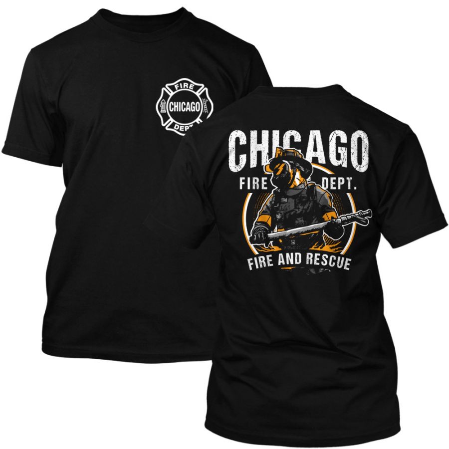 Chicago Fire Dept. - Fire and Rescue T-Shirt in schwarz