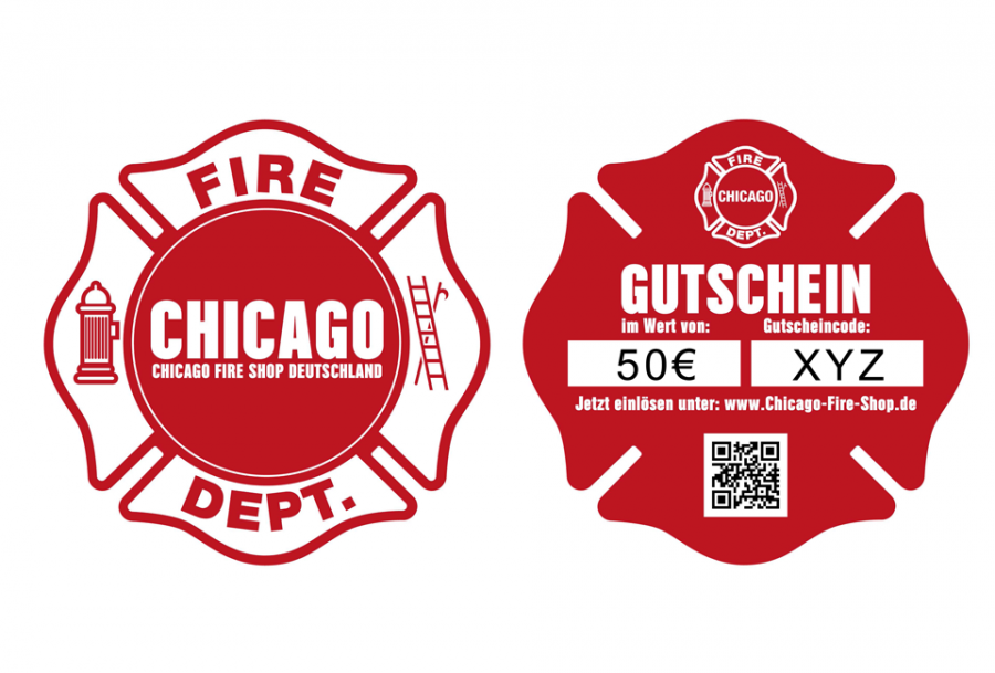 Gift voucher in Chicago Fire Dept. design