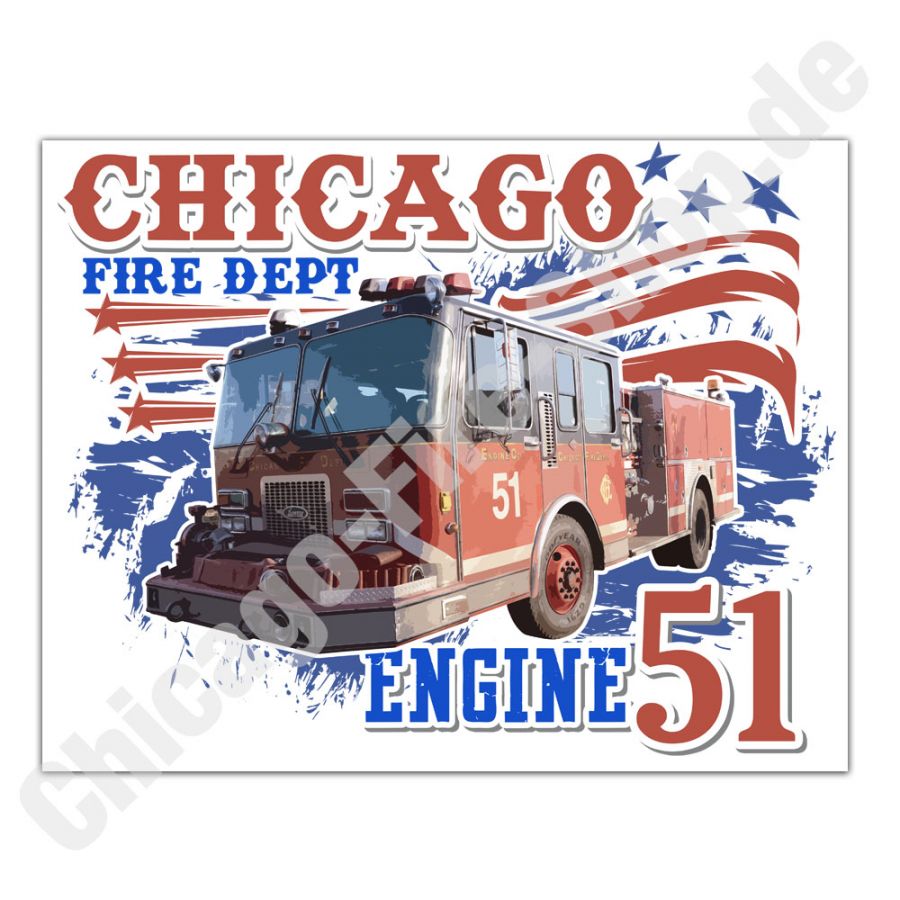 Chicago Fire Dept. - Engine 51 - Aufkleber