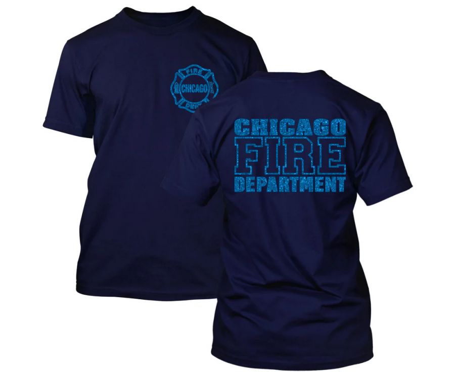 Chicago Fire Dept. - T-Shirt (Blue Glitter Effect)