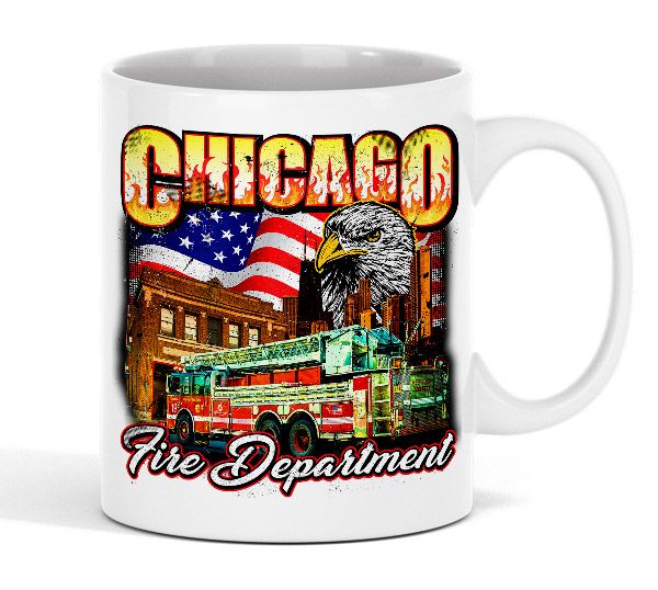 Chicago Fire Dept. - &quot;Eagle Motiv&quot; Tasse aus Keramik